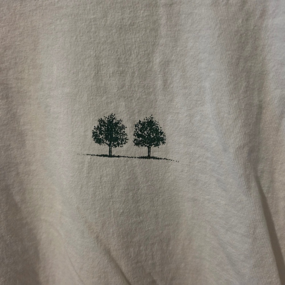 Vintage Fruit of the Loom Two Trees Stables T-Shirt Cream 90s Single Stitch L - Picture 2 of 8